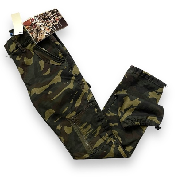 VIP Camo Denim Joggers Juniors 1/25  Adjustable Ankle Zip+Flap Pockets NWT - Picture 2 of 16